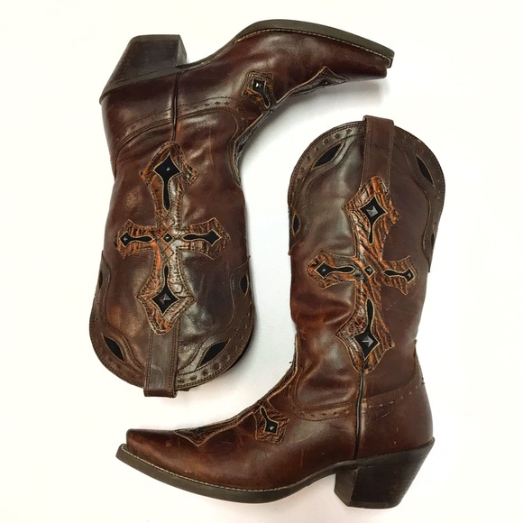 Ariat Shoes - Ariat Ladies Snip Toe Cross Cowboy Boots Size 7
